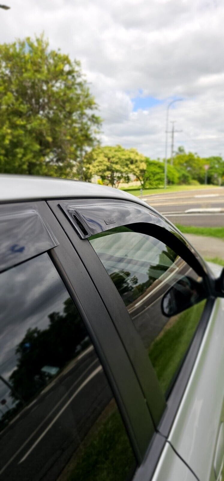 Installed View - Hyundai Elantra Sedan (2000-2006): Premium Window Visors