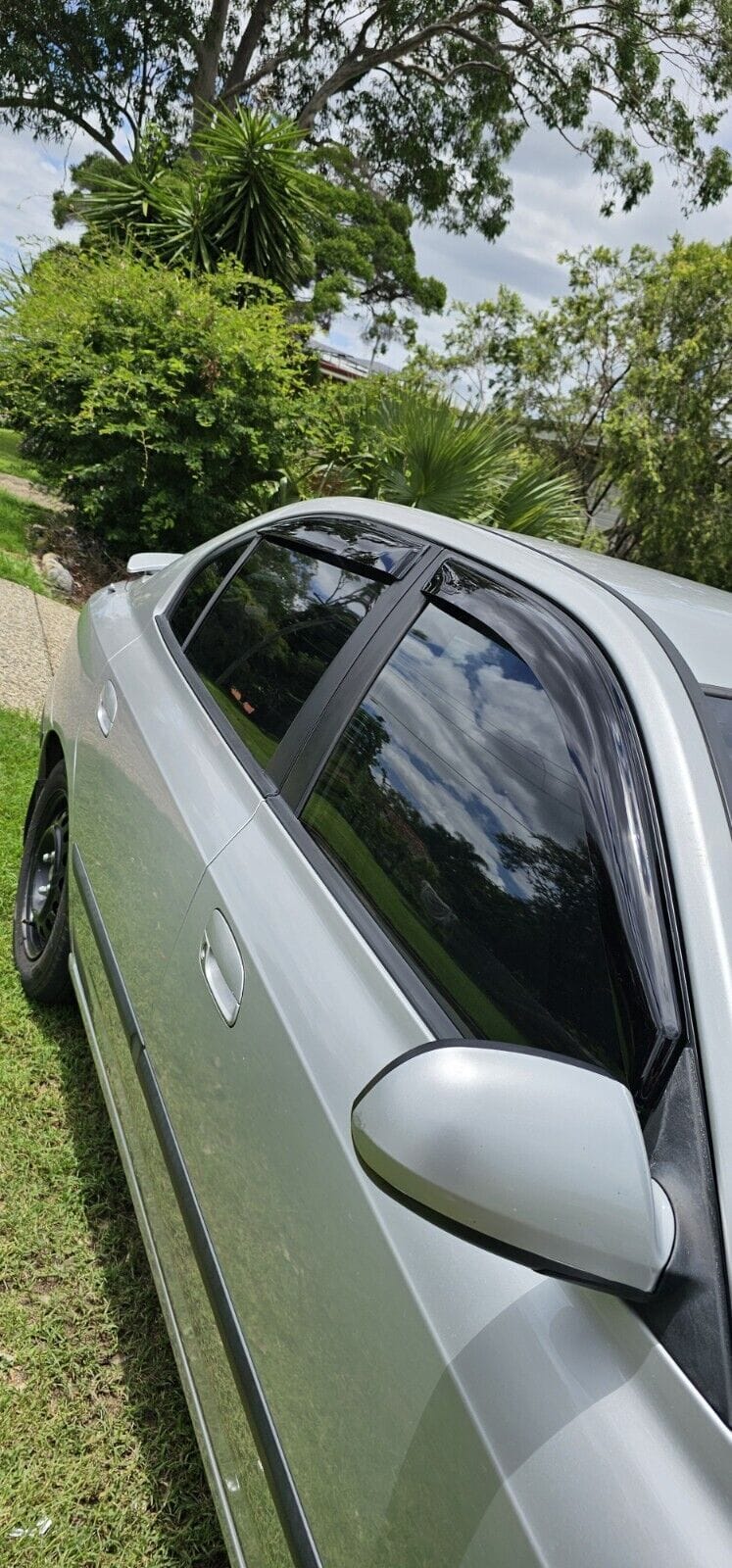 Installed View - Hyundai Elantra Sedan (2000-2006): Premium Window Visors