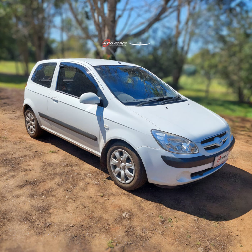 Installed View - Hyundai Getz 3 Door Hatch (2002-2011): Premium Window Visors (Front Only)