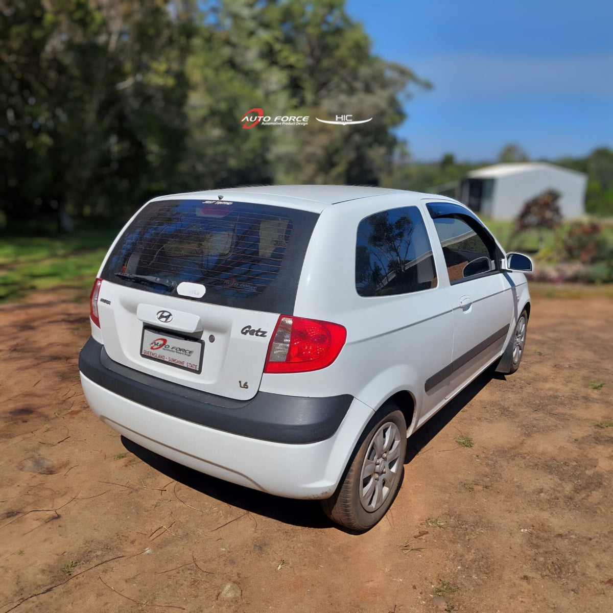Installed View - Hyundai Getz 3 Door Hatch (2002-2011): Premium Window Visors (Front Only)