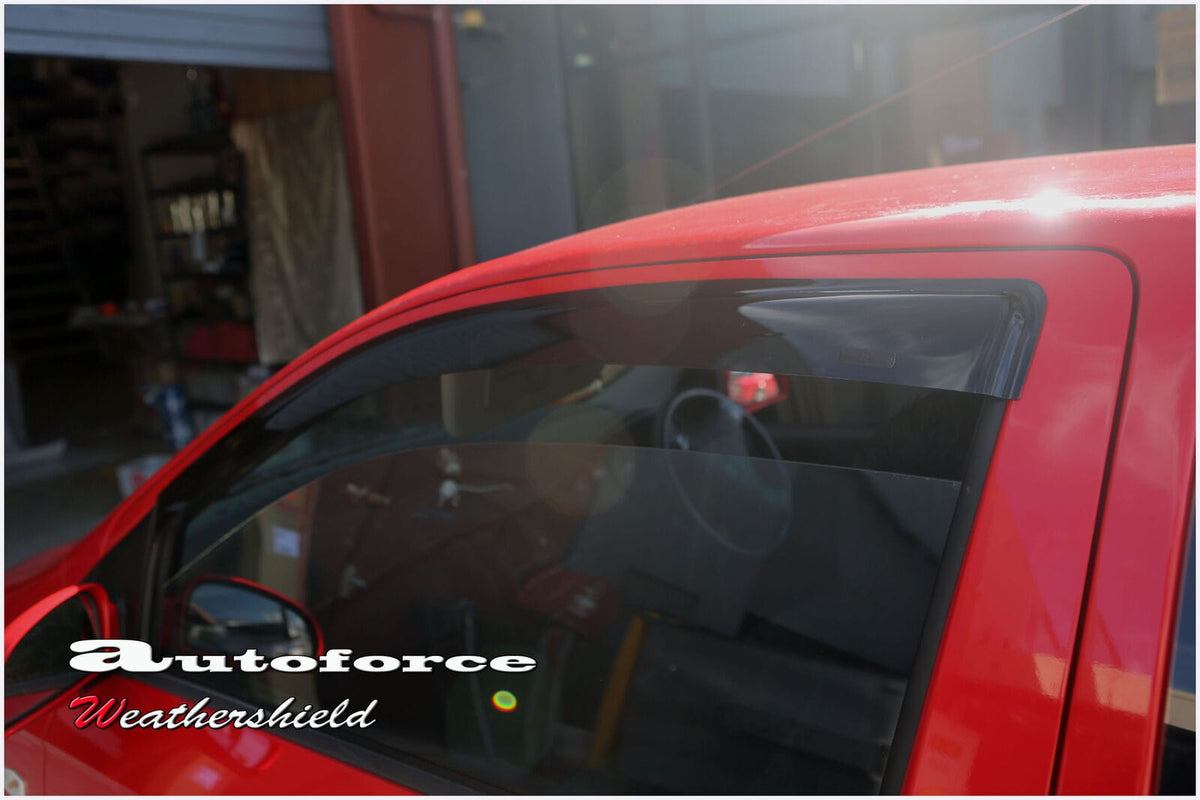 Installed View - Hyundai Getz 3 Door Hatch (2002-2011): Premium Window Visors (Front Only)