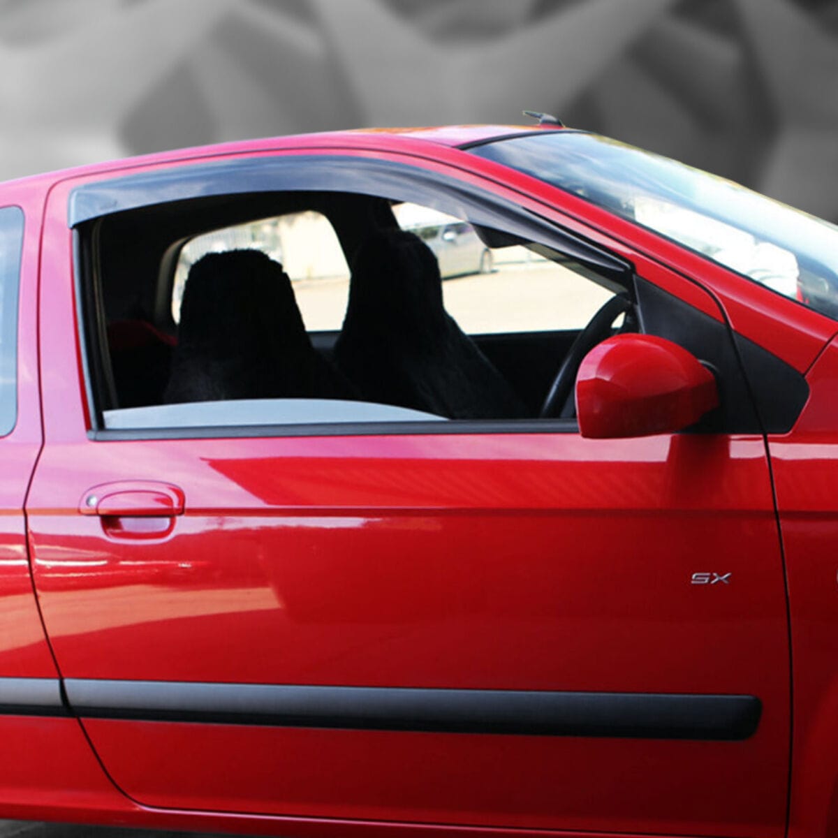 Installed View - Hyundai Getz 3 Door Hatch (2002-2011): Premium Window Visors (Front Only)