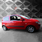 Installed View - Hyundai Getz 3 Door Hatch (2002-2011): Premium Window Visors (Front Only)