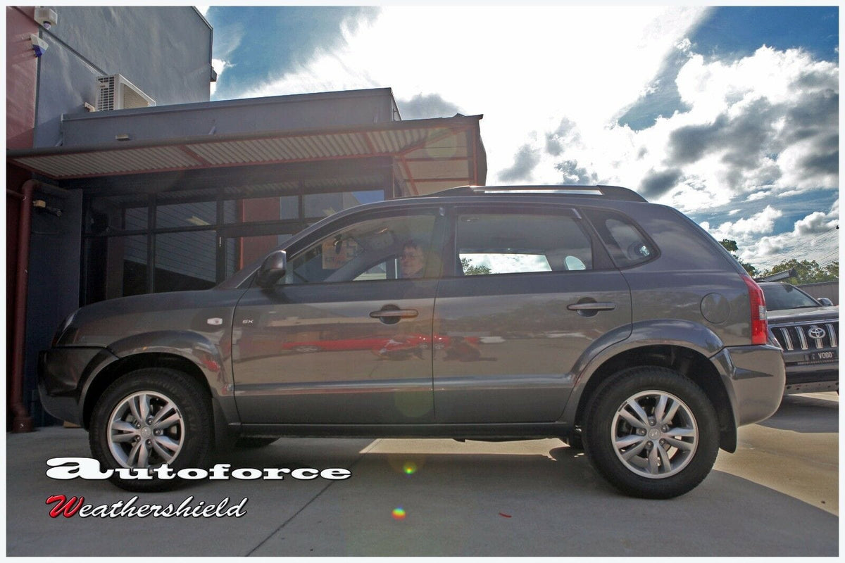 Installed View - Hyundai Tucson 4 Door SUV (2004-2010): Premium Window Visors