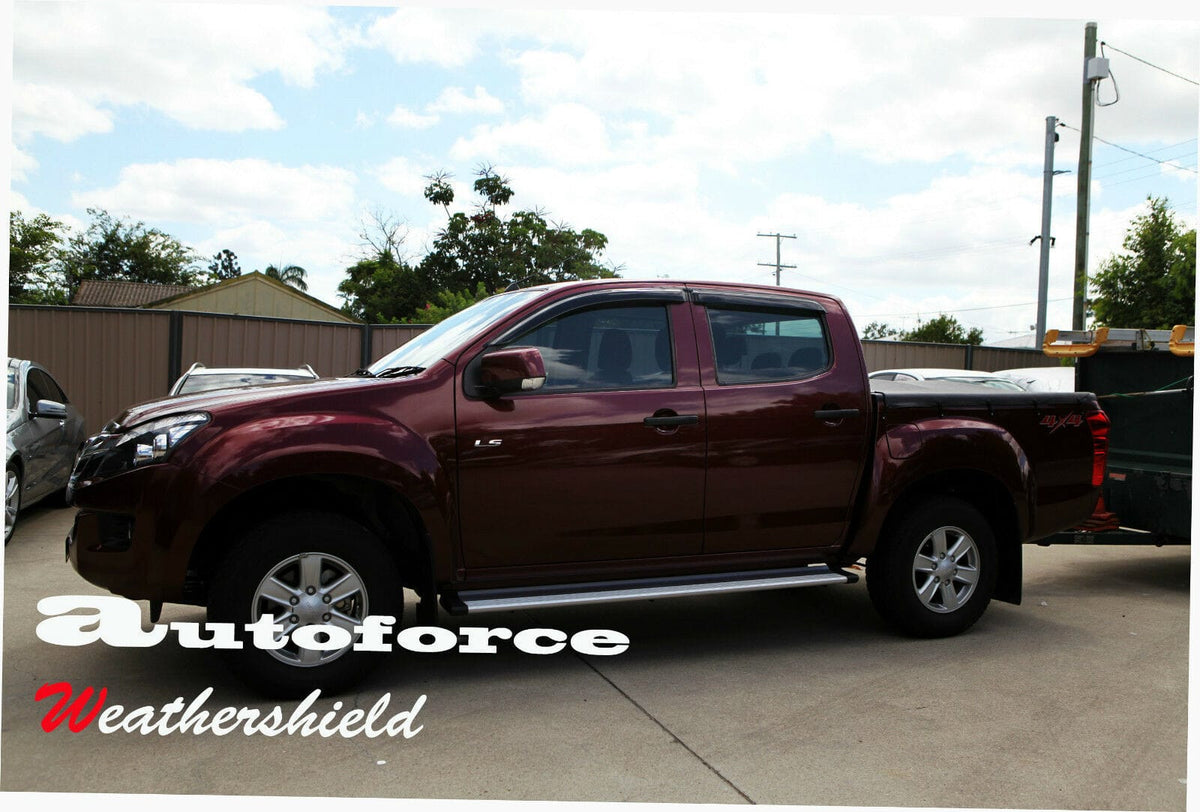 Installed View - Isuzu D-MAX Cab Ute (2012-2020): Premium Window Visors