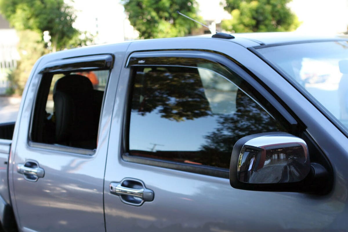 Installed View - Isuzu D-MAX Dual Cab Ute (2008-2012): Premium Window Visors