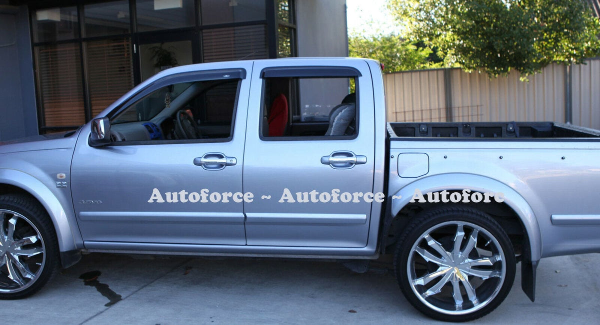 Installed View - Isuzu D-MAX Dual Cab Ute (2008-2012): Premium Window Visors