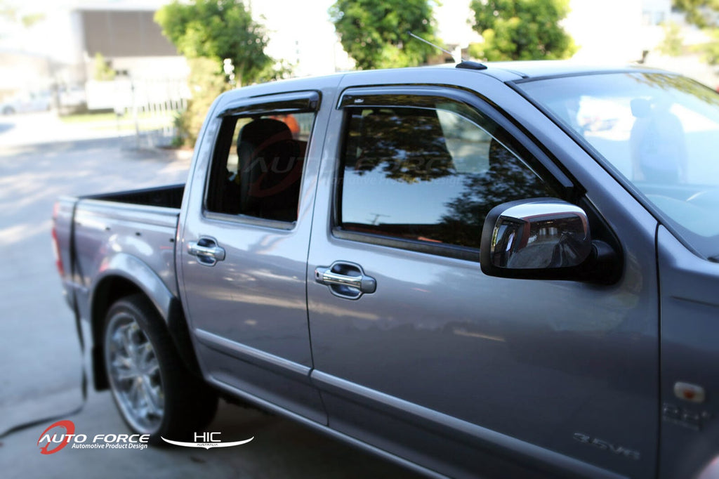 Installed View - Isuzu D-MAX Dual Cab Ute (2008-2012): Premium Window Visors