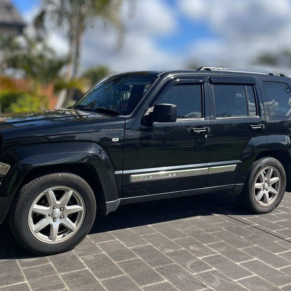 Installed View - Jeep Cherokee KK (2008-2012): Premium Window Visors