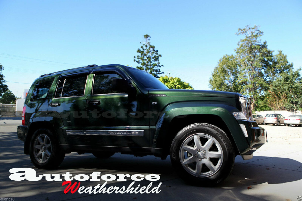 Installed View - Jeep Cherokee KK (2008-2012): Premium Window Visors