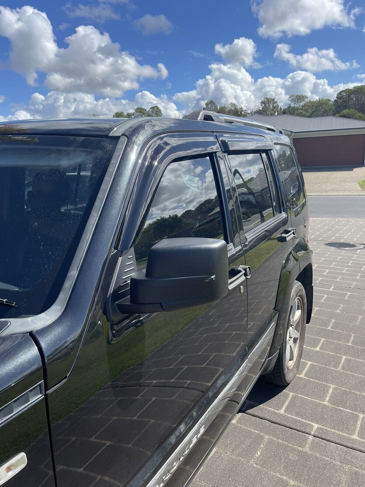 Installed View - Jeep Cherokee KK (2008-2012): Premium Window Visors