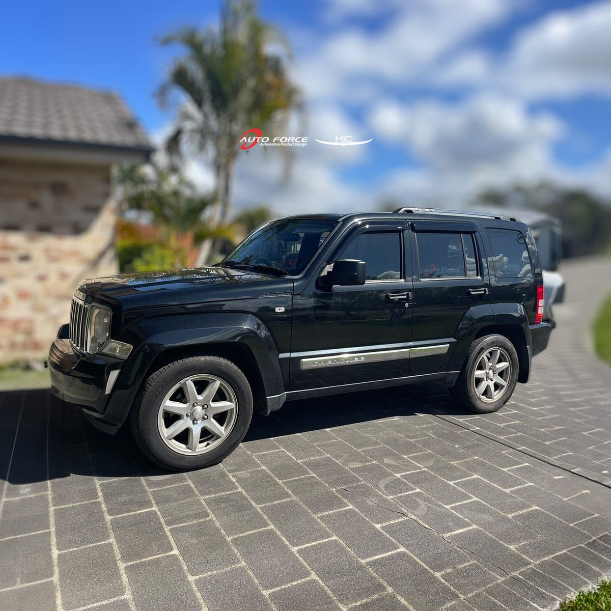 Installed View - Jeep Cherokee KK (2008-2012): Premium Window Visors