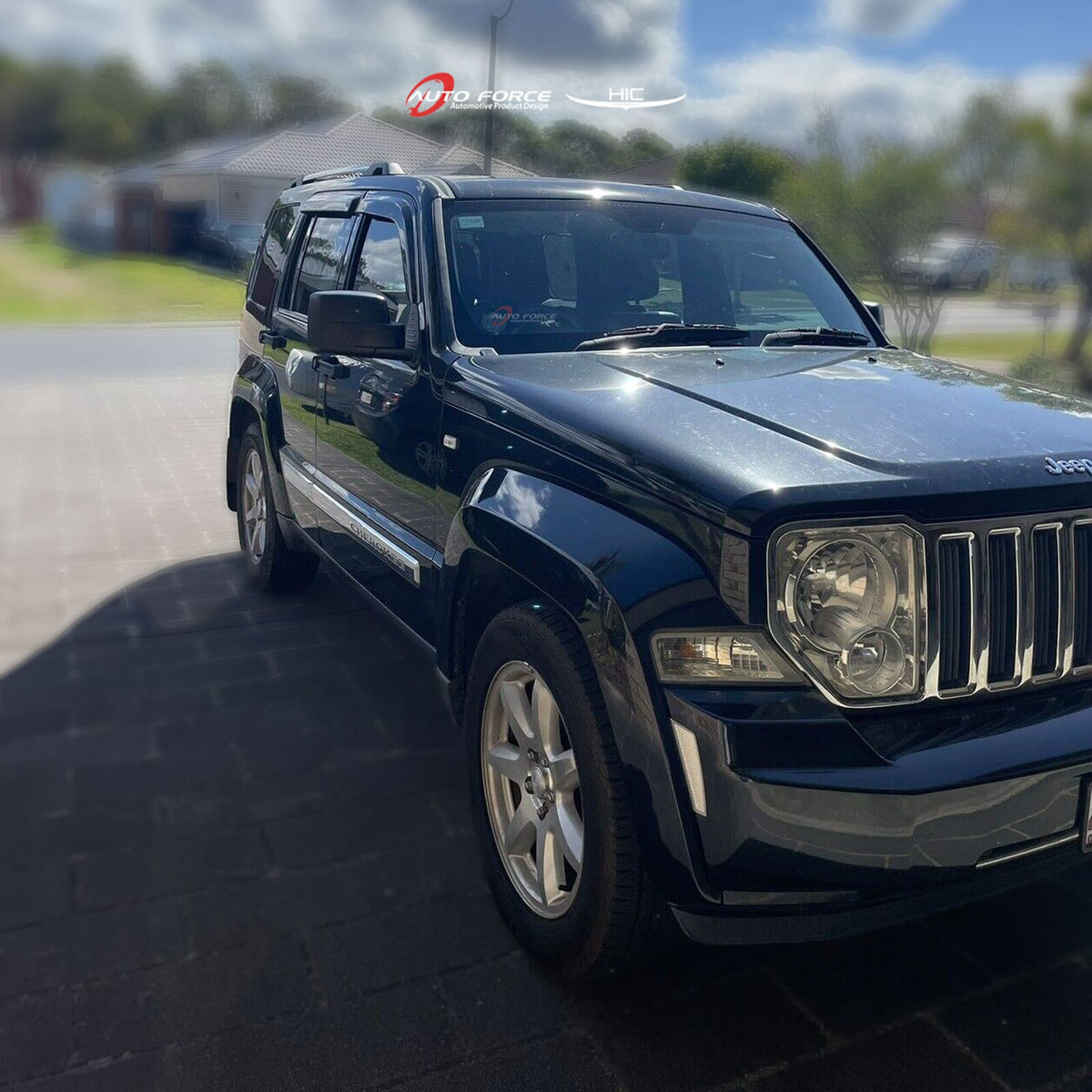Installed View - Jeep Cherokee KK (2008-2012): Premium Window Visors