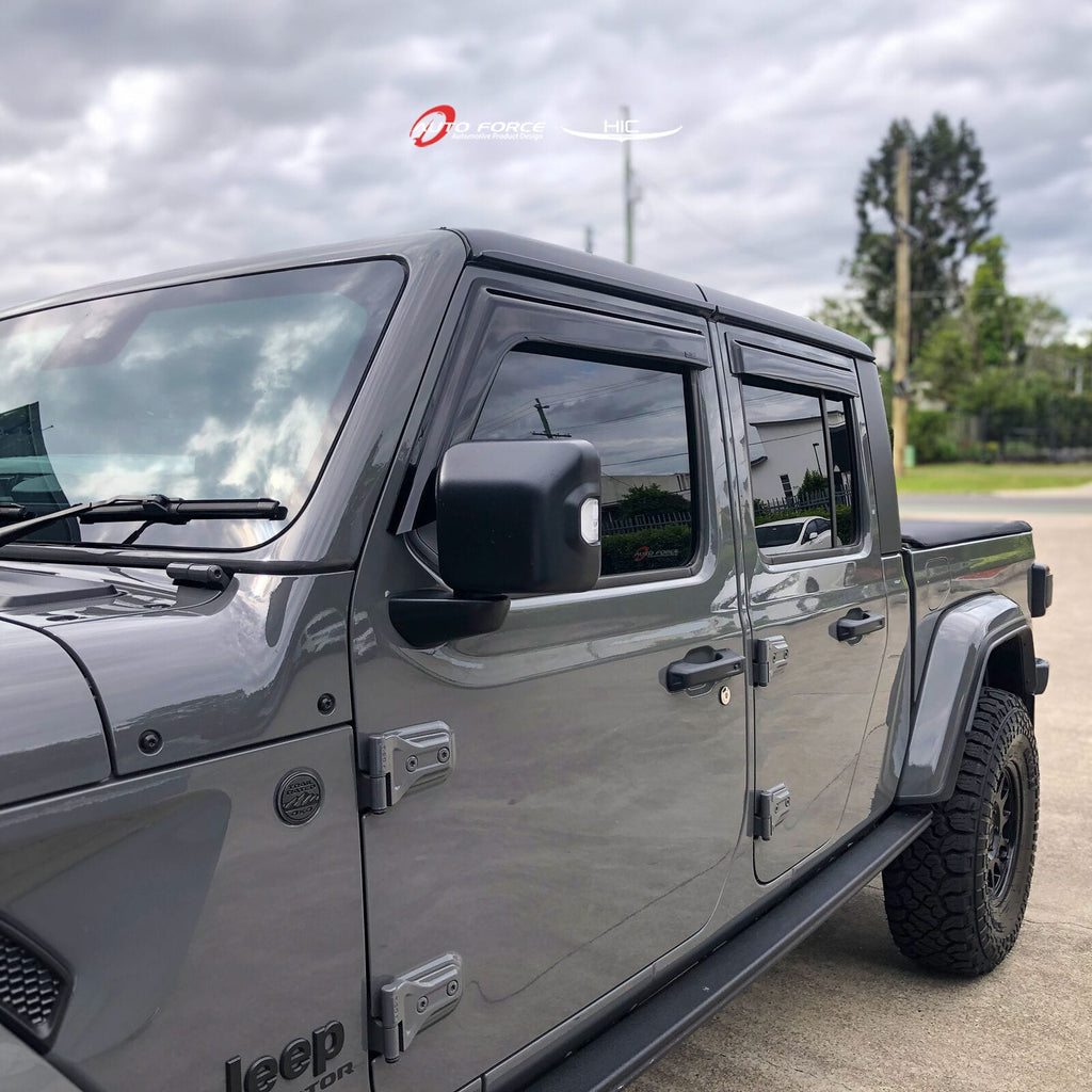 Installed View - Jeep Gladiator Dual Cab (2020-2026): Premium Window Visors