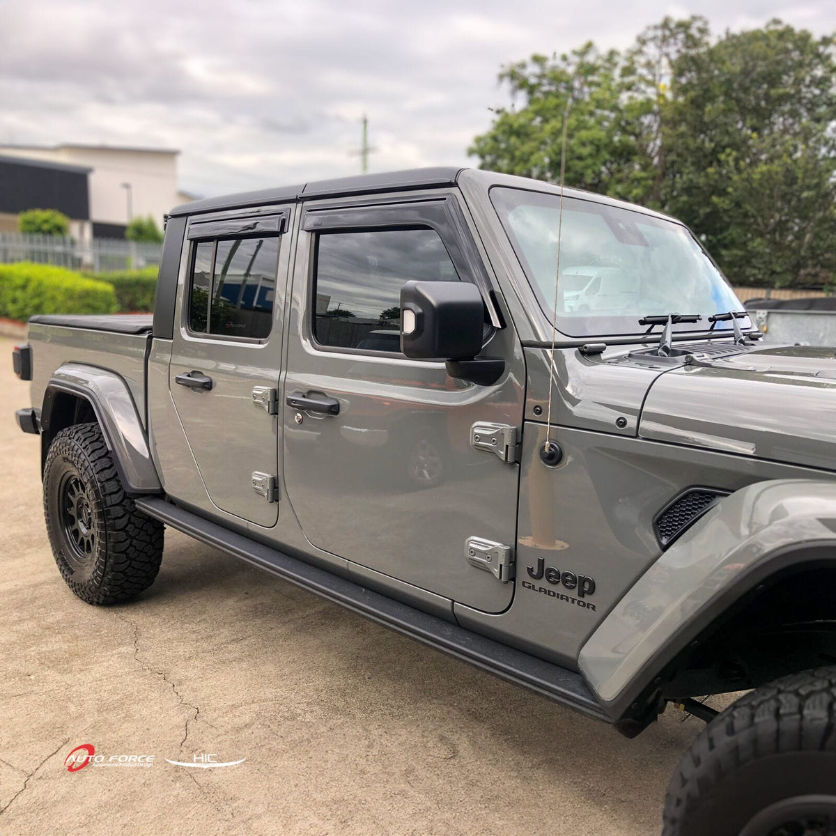 Installed View - Jeep Gladiator Dual Cab (2020-2026): Premium Window Visors
