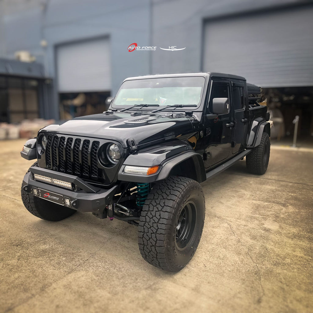 Installed View - Jeep Gladiator Dual Cab (2020-2026): Premium Window Visors