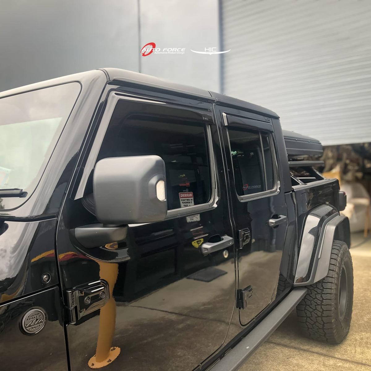 Installed View - Jeep Gladiator Dual Cab (2020-2026): Premium Window Visors