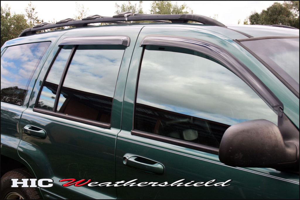 Installed View - Jeep Grand Cherokee WJ WG (1999-2004): Premium Window Visors