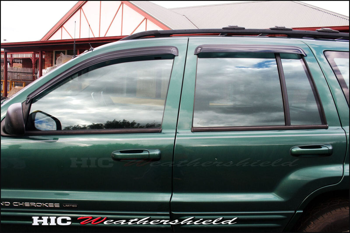 Installed View - Jeep Grand Cherokee WJ WG (1999-2004): Premium Window Visors