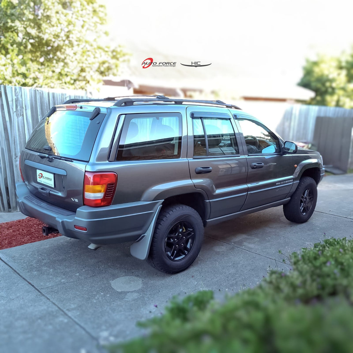 Installed View - Jeep Grand Cherokee WJ WG (1999-2004): Premium Window Visors