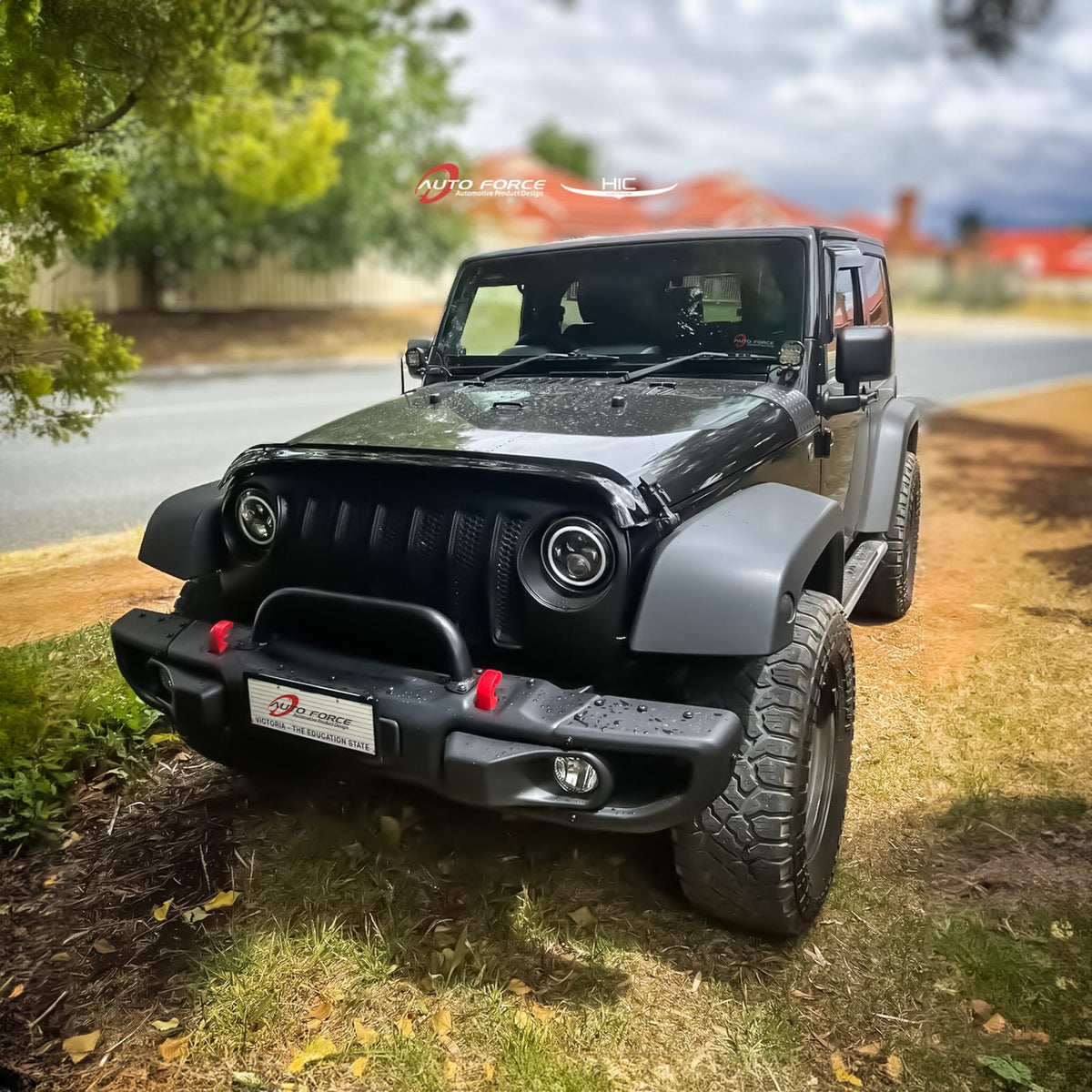 Installed View - Jeep Wrangler JK (2006-2018): Bonnet Protector Guard