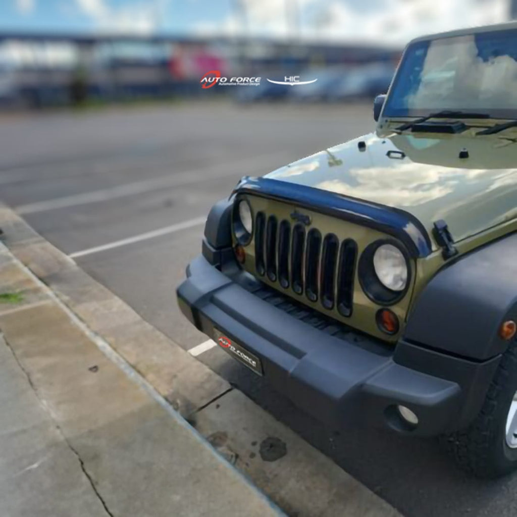 Installed View - Jeep Wrangler JK (2006-2018): Bonnet Protector Guard