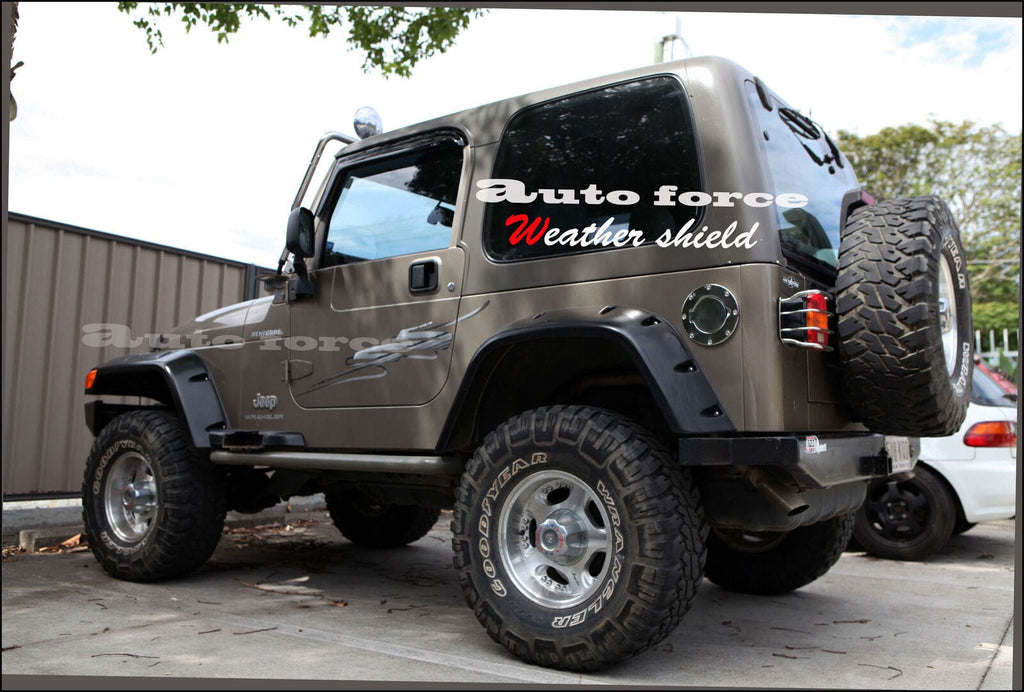 Installed View - Jeep Wrangler TJ 2 Door (1997-2006): Premium Window Visors