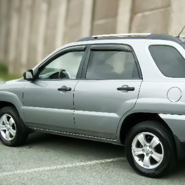 Installed View - Kia Sportage (2005-2010): Premium Window Visors