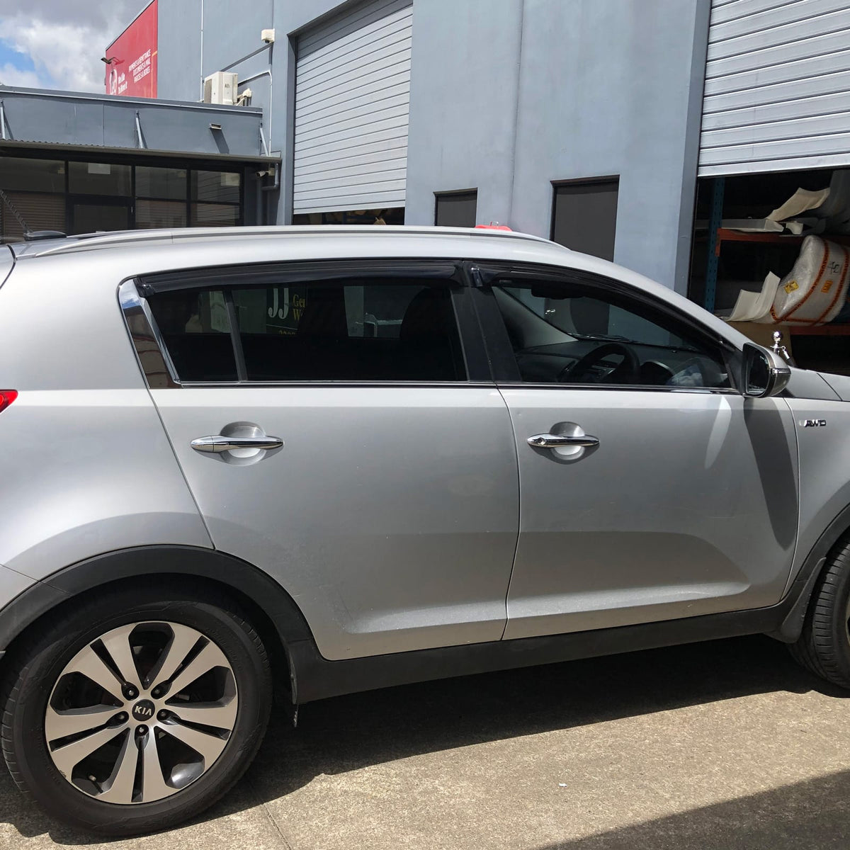 Installed View - Kia Sportage (2010-2014): Premium Window Visors