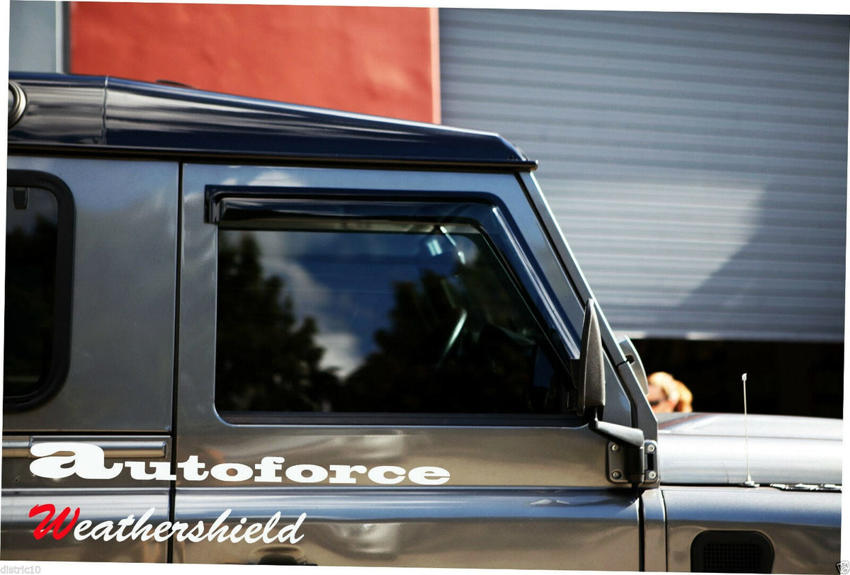Installed View - Land Rover Defender (1993-2015): Premium Window Visors
