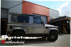 Installed View - Land Rover Defender (1993-2015): Premium Window Visors