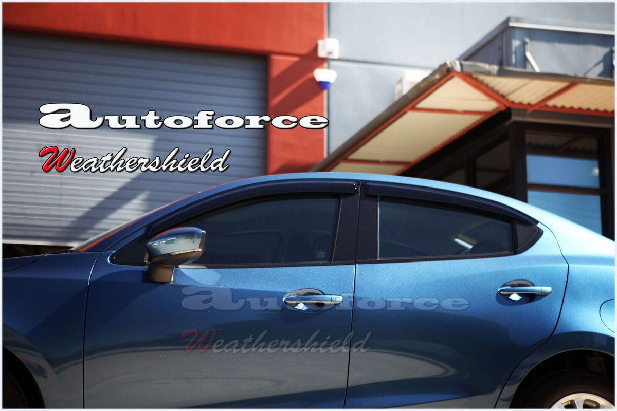 Installed View - Mazda 2 DJ/DL Hatch & Sedan (2014-2021): Premium Window Visors