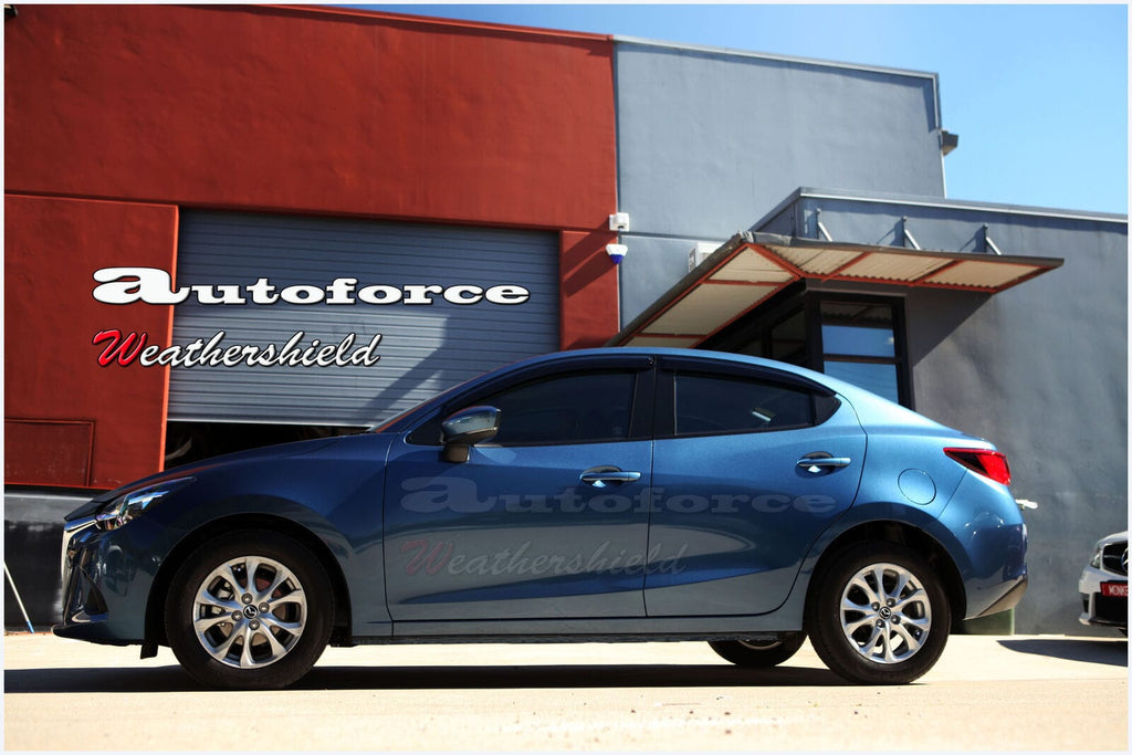 Installed View - Mazda 2 DJ/DL Hatch & Sedan (2014-2021): Premium Window Visors