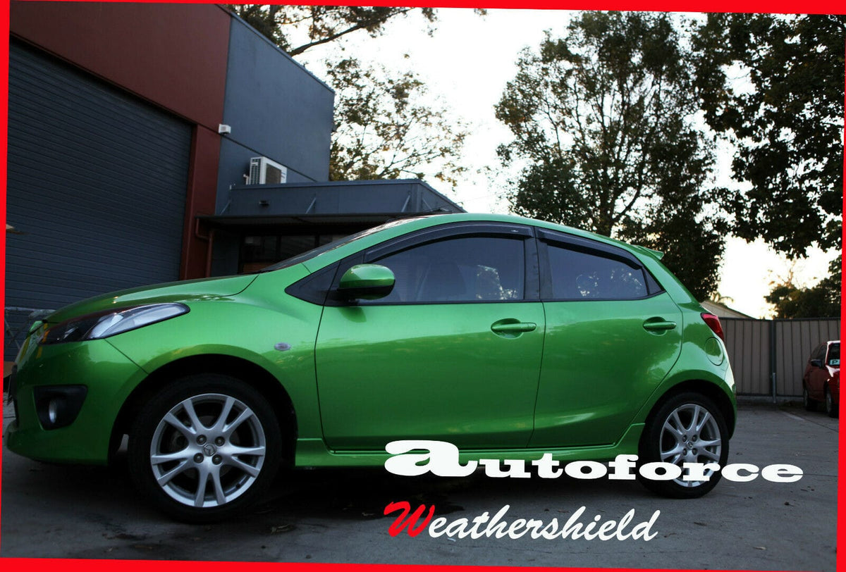 Installed View - Mazda 2 Hatch (2007-2014): Premium Window Visors