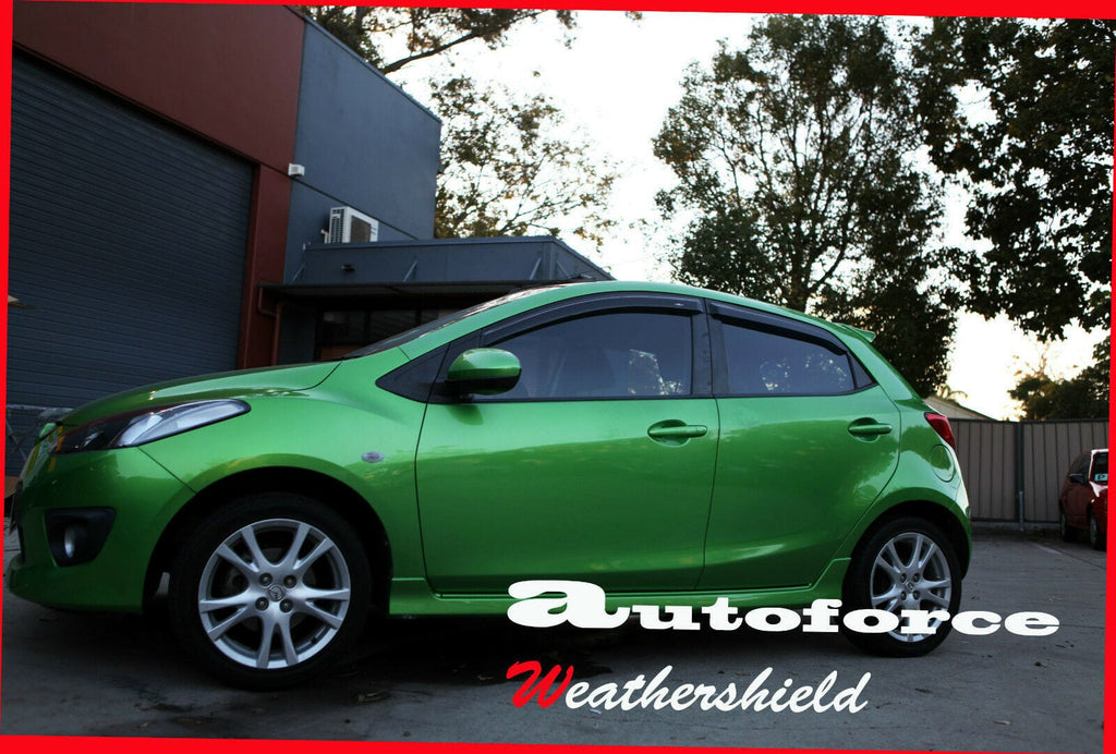 Installed View - Mazda 2 Hatch (2007-2014): Premium Window Visors