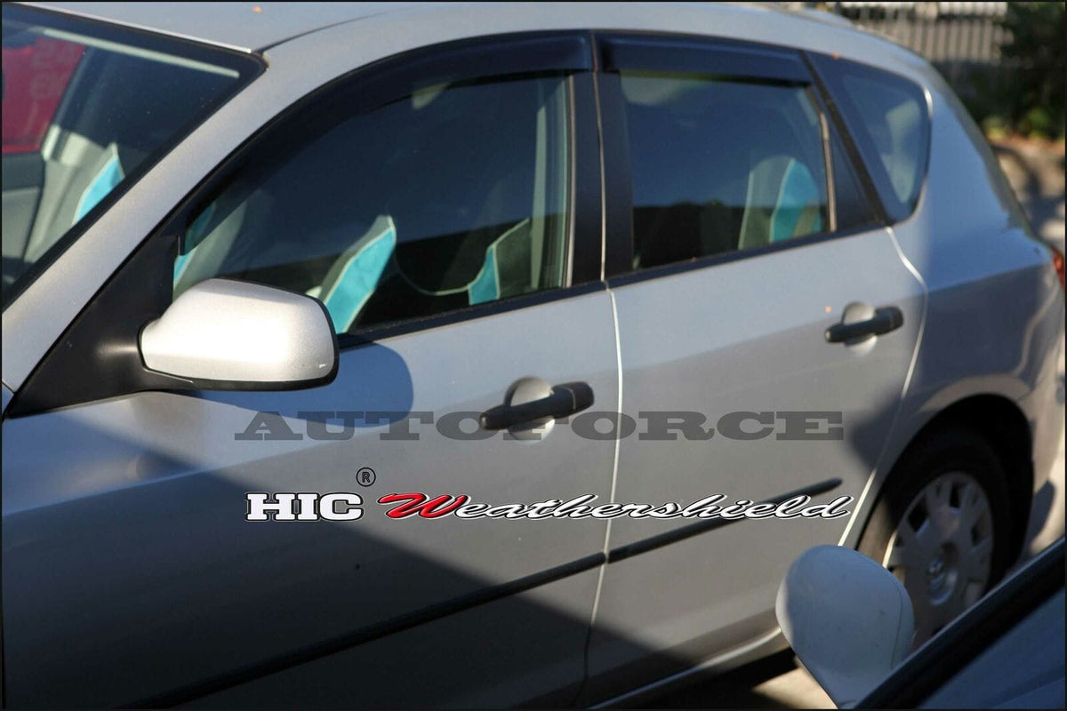 Installed View - Mazda 3 BK Hatch (2004-2009): Premium Window Visors