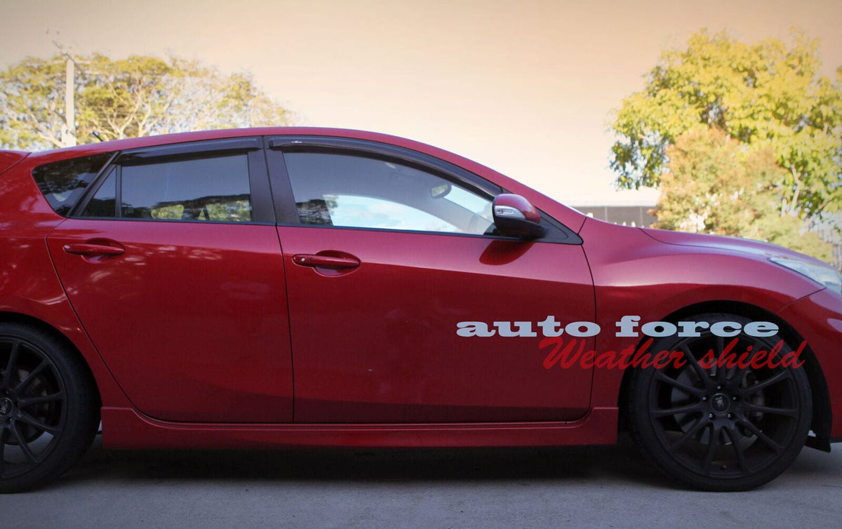 Installed View - Mazda 3 BL Hatch (2009-2013): Premium Window Visors