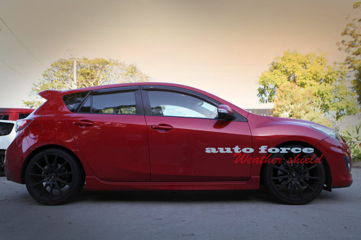 Installed View - Mazda 3 BL Hatch (2009-2013): Premium Window Visors