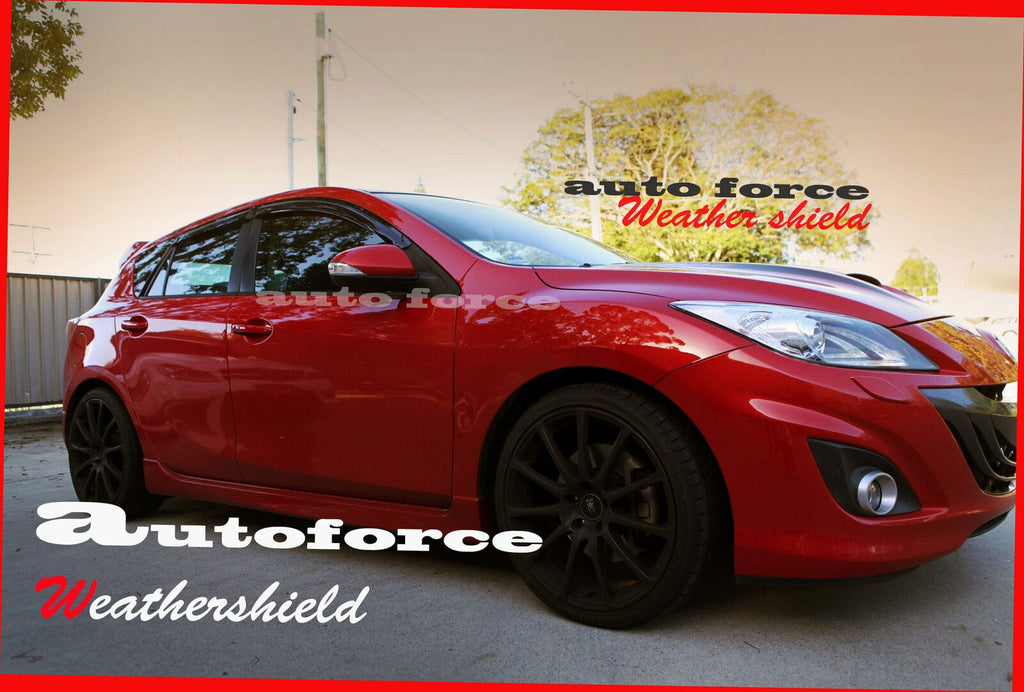 Installed View - Mazda 3 BL Hatch (2009-2013): Premium Window Visors