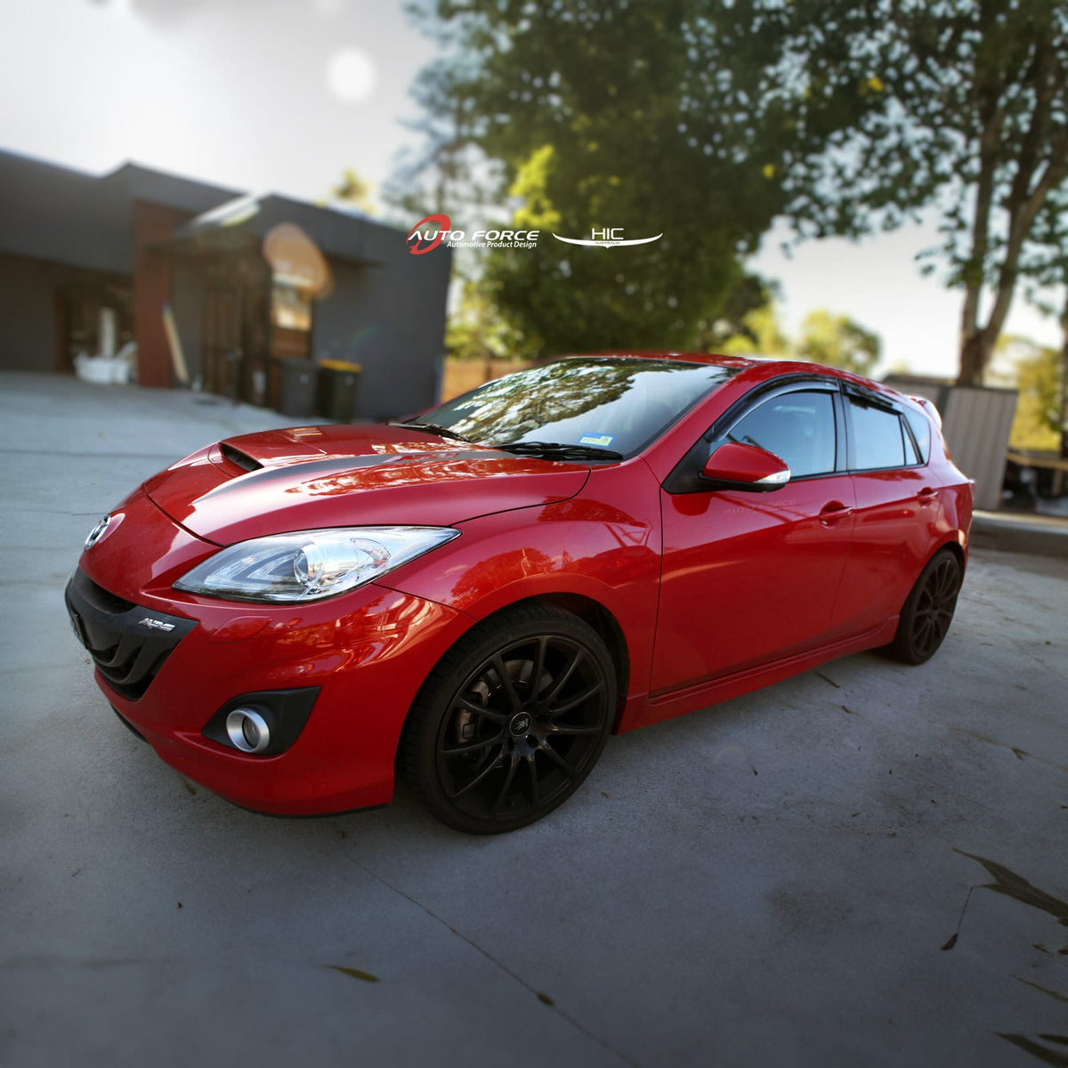 Installed View - Mazda 3 BL Hatch (2009-2013): Premium Window Visors