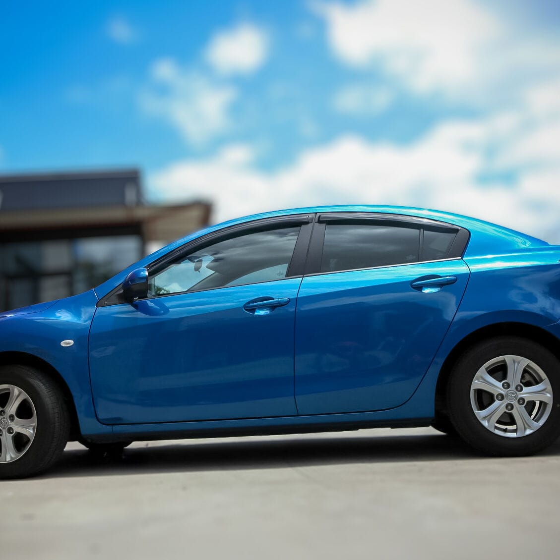 Installed View - Mazda 3 BL Sedan (2009-2013): Premium Window Visors