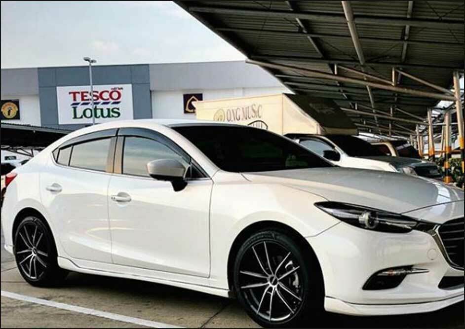 Installed View - Mazda 3 BM Sedan & Hatch (2014-2019): Premium Window Visors