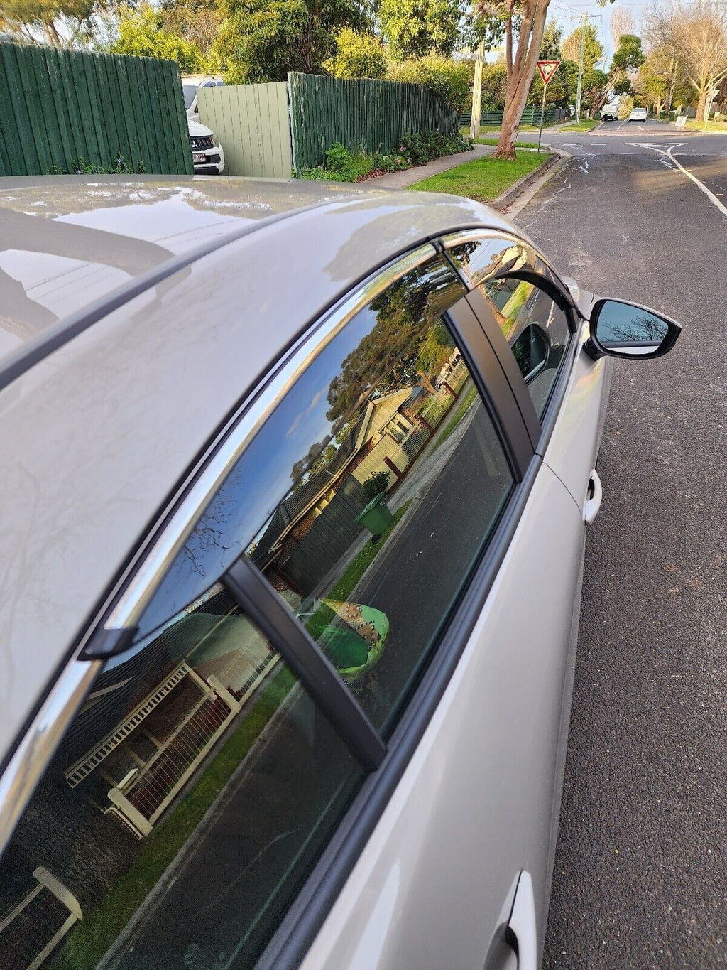 Installed View - Mazda 3 BP Sedan (2019-2023) Chrome Trim: Premium Window Visors