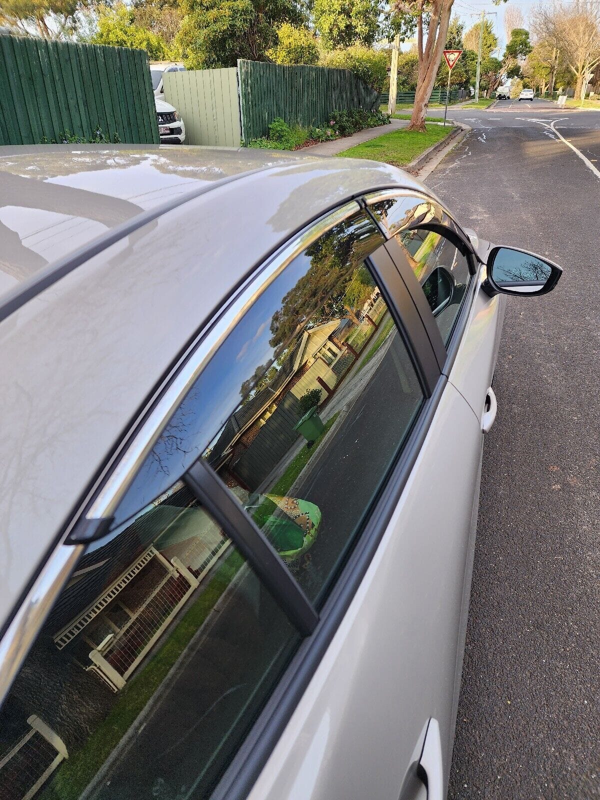 Installed View - Mazda 3 BP Sedan (2019-2023) Chrome Trim: Premium Window Visors