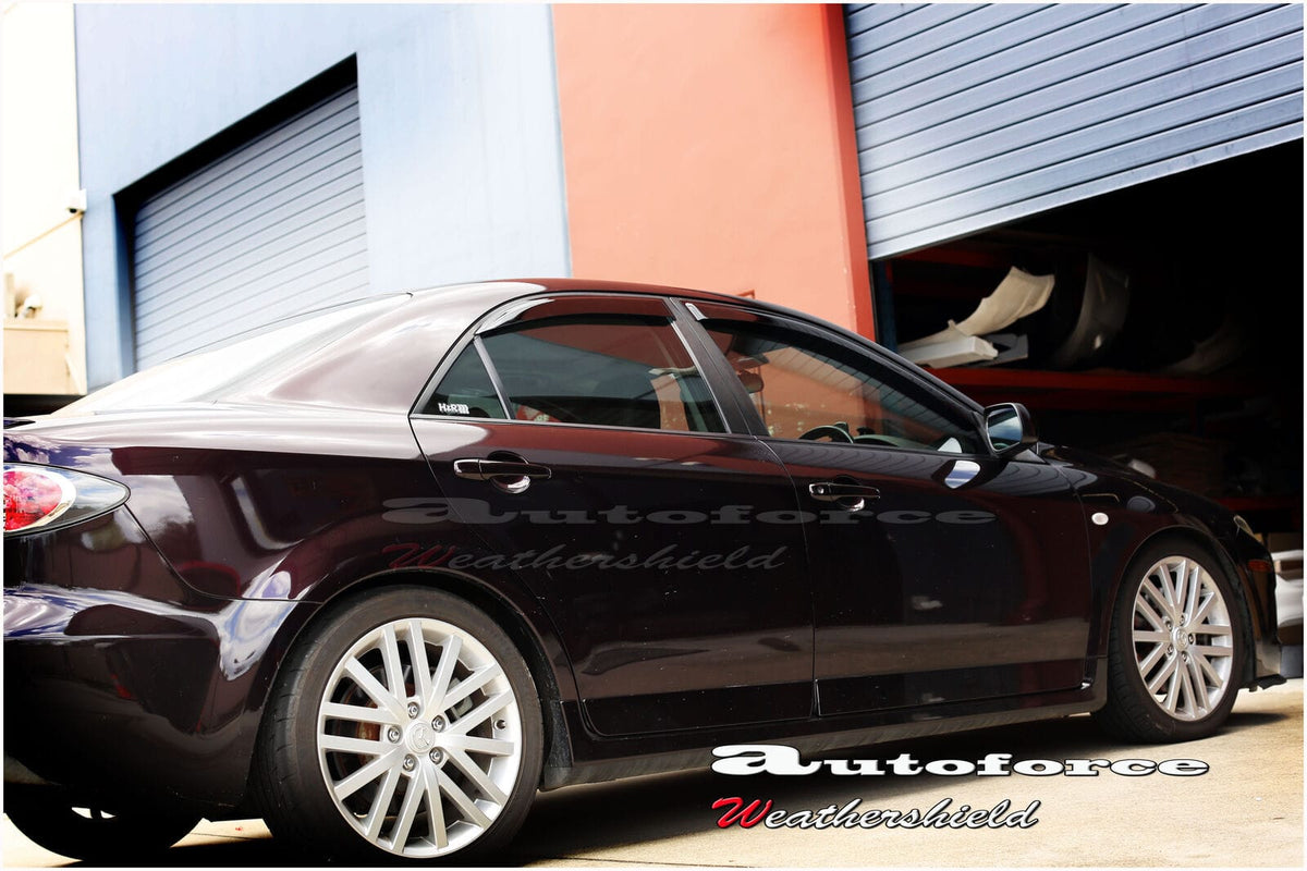Installed View - Mazda 6 GG/GY Sedan (2002-2007): Premium Window Visors