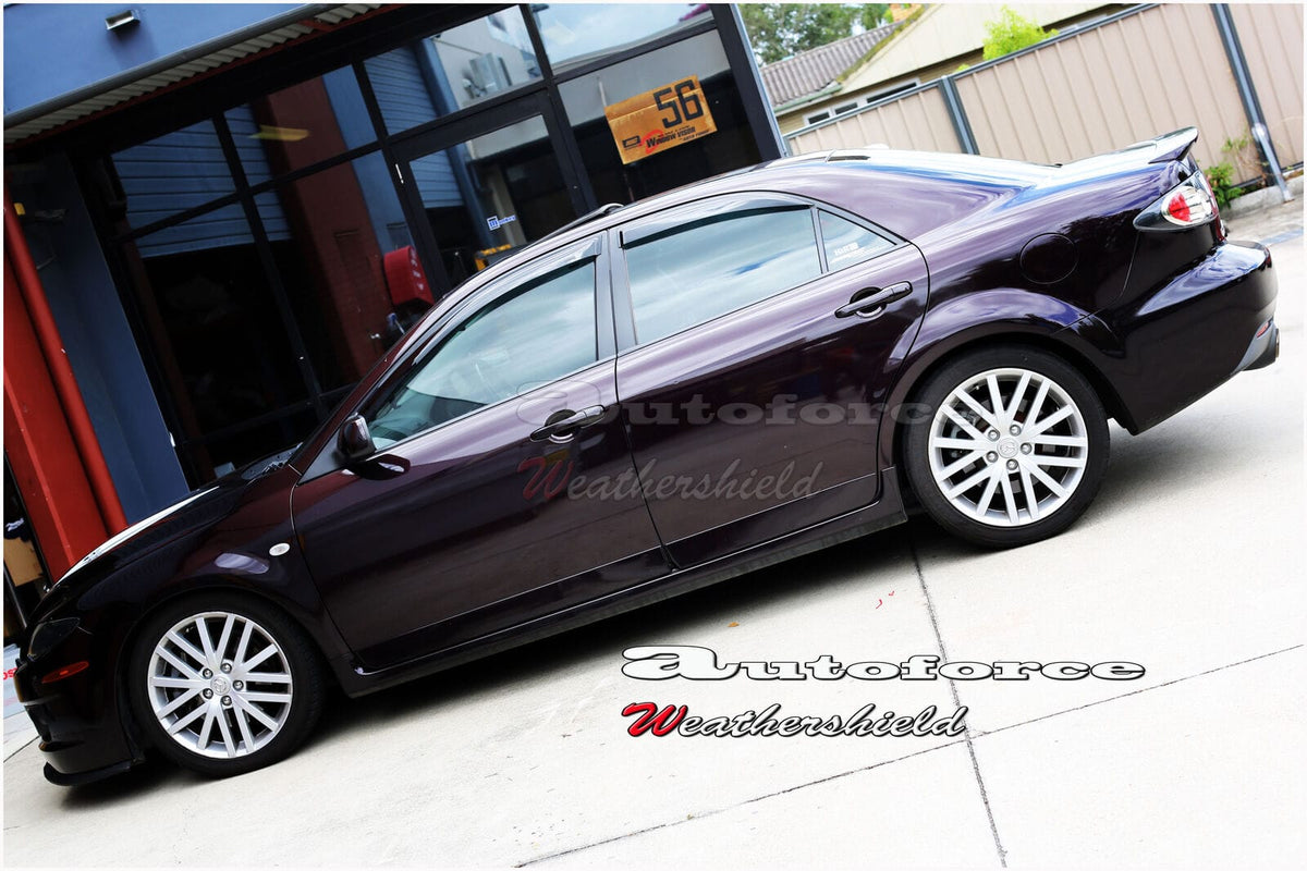 Installed View - Mazda 6 GG/GY Sedan (2002-2007): Premium Window Visors