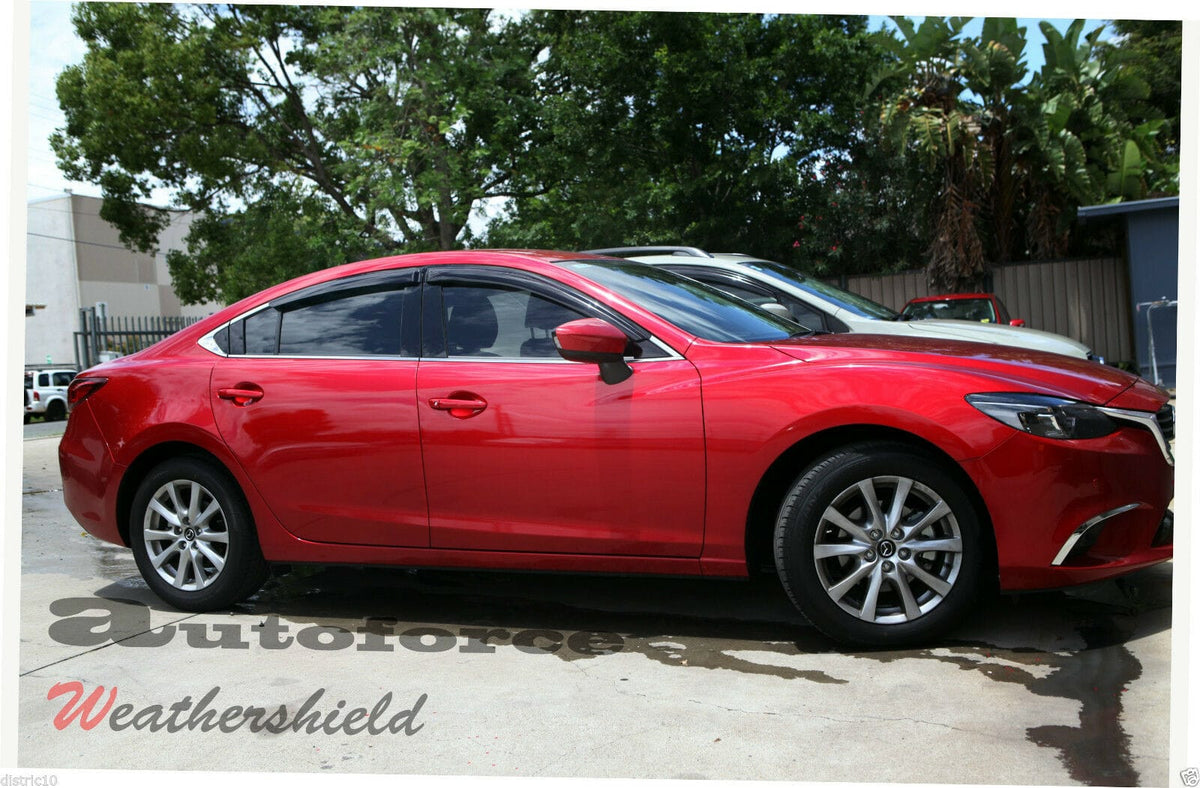 Installed View - Mazda 6 GJ/GL Sedan (2012-2022): Premium Window Visors
