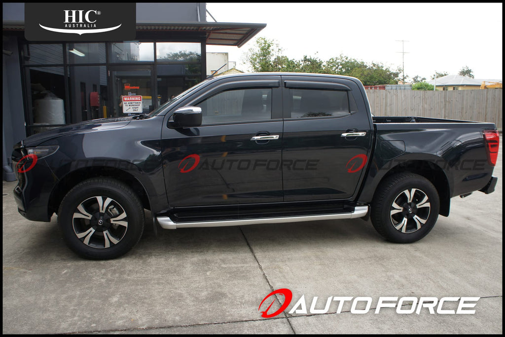Installed View - Mazda BT-50 TF Series Dual Cab Ute (2020-2025): Premium Window Visors