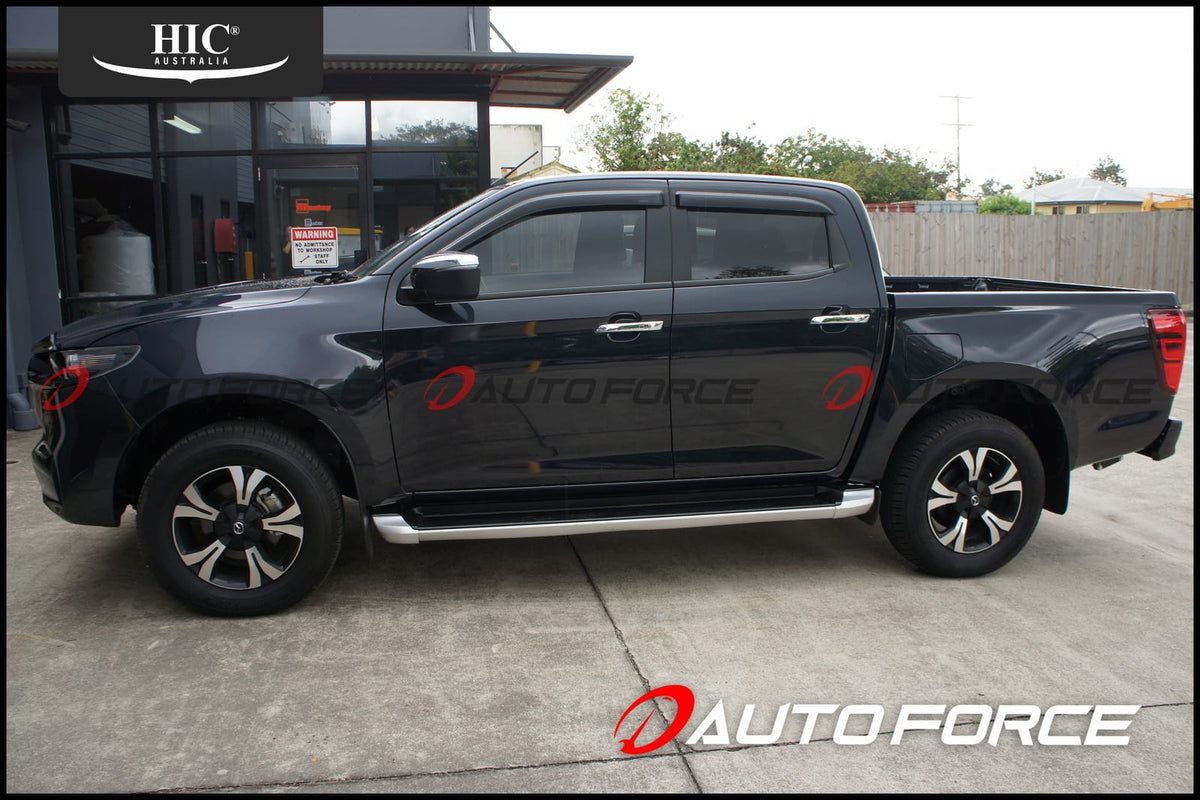Installed View - Mazda BT-50 TF Series Dual Cab Ute (2020-2025): Premium Window Visors