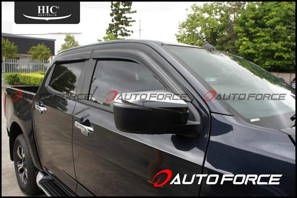 Installed View - Mazda BT-50 TF Series Dual Cab Ute (2020-2025): Premium Window Visors